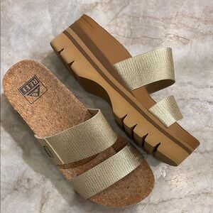 Reef Gold Chunky Platform Sandals